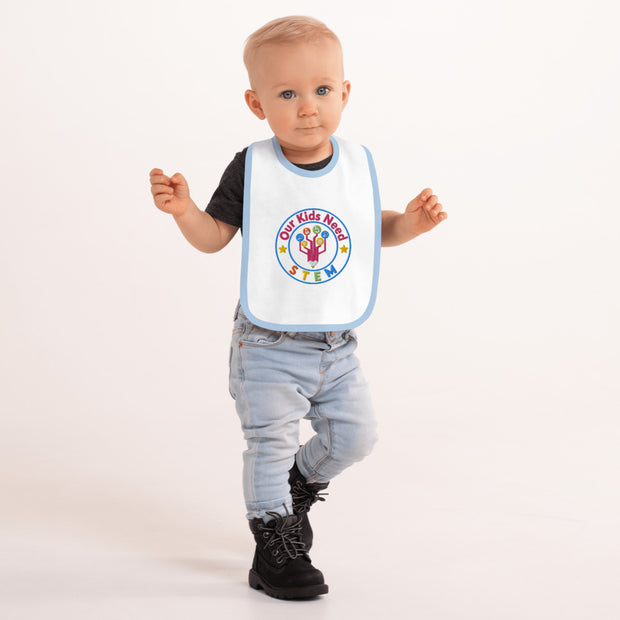 Our Kids Need Stem Embroidered Baby Bib